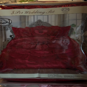 Royal Romance 5-Piece King Wedding Comforter Set — Red
